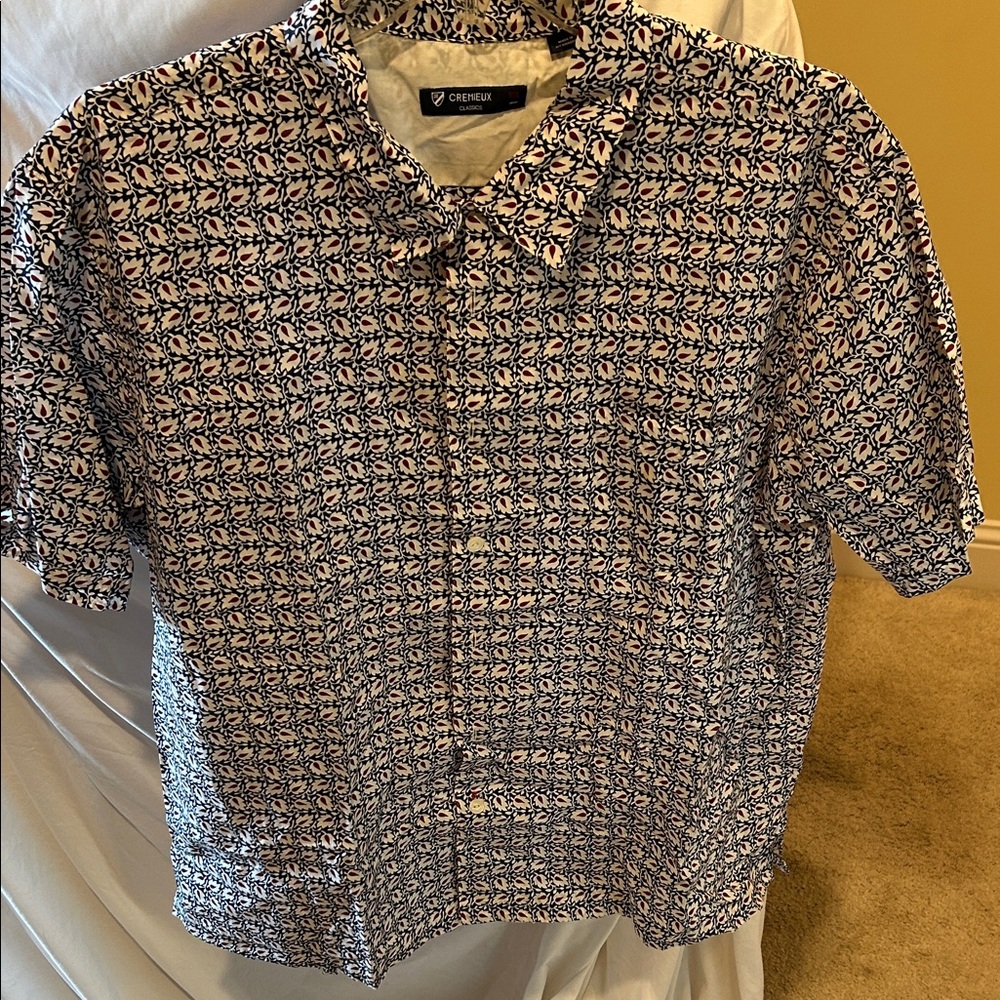 Daniel Cremeiux Men's Navy and Red Geometric Shirt